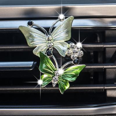 Car Alloy Double Butterfly Decorative Clip