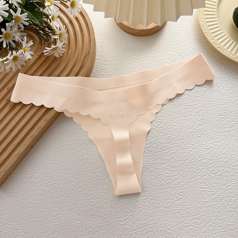 

Безшовні стрінги Ice Silk для жінок Нижня білизна із заниженою талією, антибактеріальні трусики, жіноча нижня білизна XL світло-рожевий колір