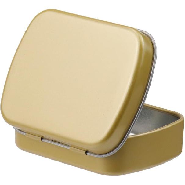 4pcs Mini Tin Can Metal Tin Box Containers 2.36"×1.85"×0.63" Rectangle Storage Box for Candy Jewelry Bead Pen Nib, with Hinged Lid (Dark Gold)