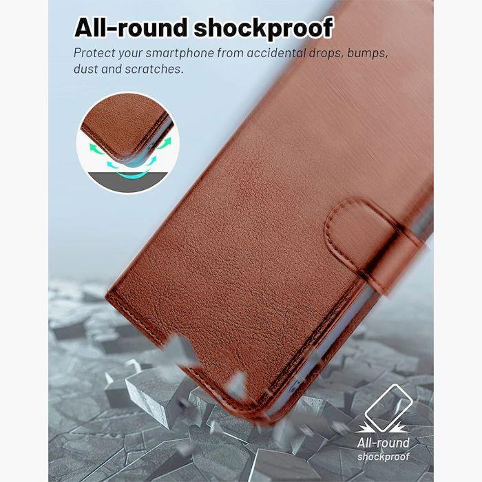 Coque de Protection - BOOLING - Samsung Galaxy A17 4G/5G - Flip Case Cuir Synthétique Marron