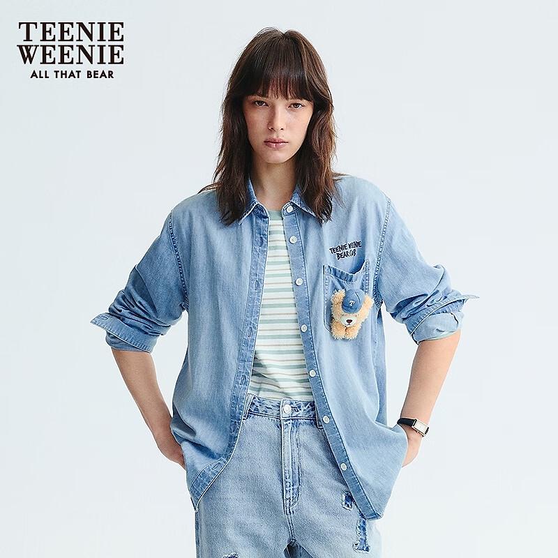 

Teenie Weenie Women s Embroidered Denim Shirt S