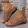 Large Size Women's Fish-mouth Style Sandals with Open Design - Beach Casual Shoes In New Style Devotion