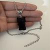 Cute Resin Flocked 3D Cat Necklace,Cartoon Animal Pendant,Cat Jewelry,Holiday Party Gift,Cat Lover Gift