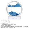 Exquisite Highly Transparent Night Light Eco-friendly 3D Hourglass Moving Sand Art LED Table for Living Room Desk