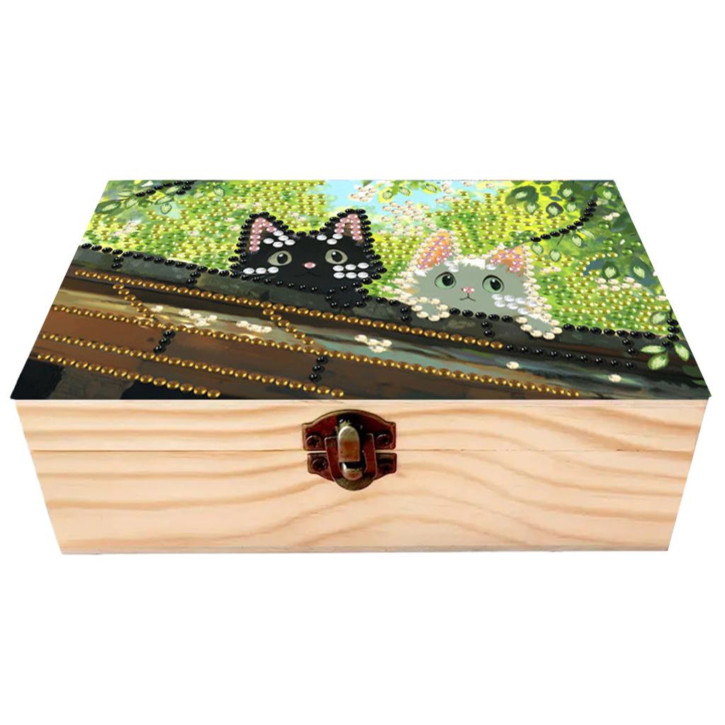 DIY Wooden 5D Diamond Art Diamond Art Storage Box DIY 5D Craft Jewelry Box for Adults Rings Beads and Jewelry Accessories