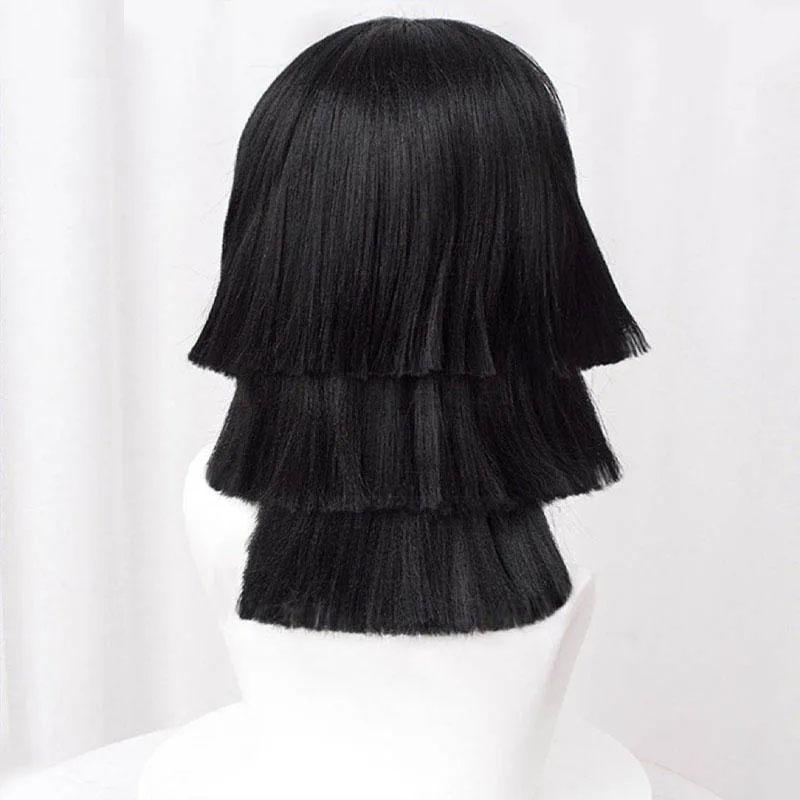 Vysoce kvalitní Iguro Obanai Cosplay paruka krátká černá stylizovaná tepelně odolná paruka Anime