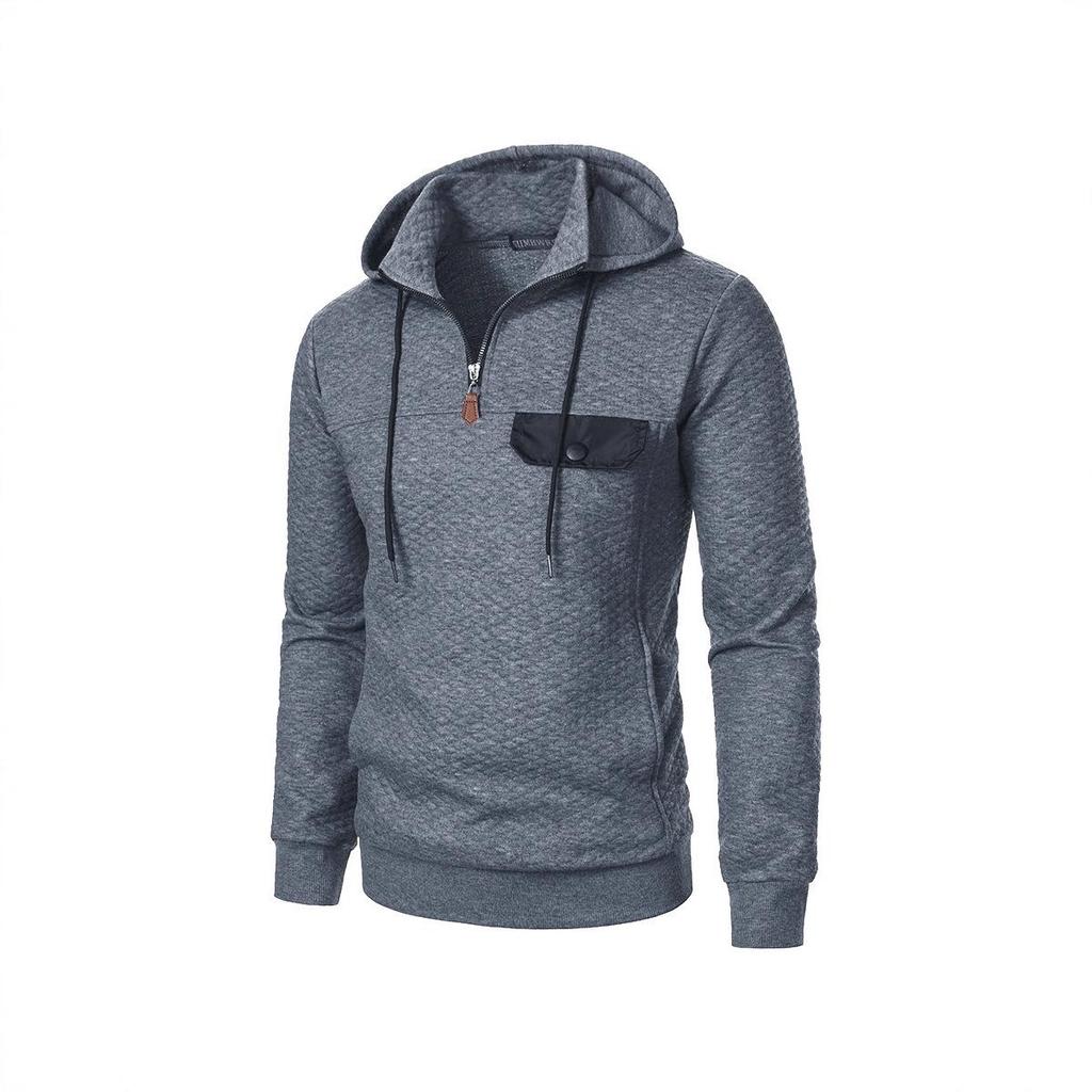 Men's Trendy Loose Stand Collar Hoodie Sports Top