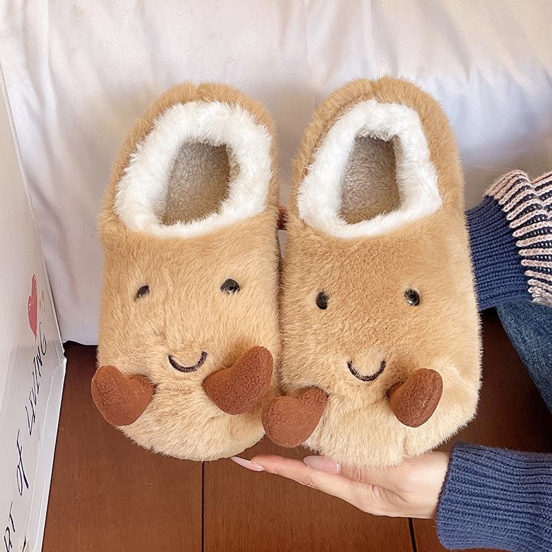 

Fun small potatoes plush cotton mop women s autumn and winter home wear piled thickened warm non-slip cotton mop 40-41 хакі
