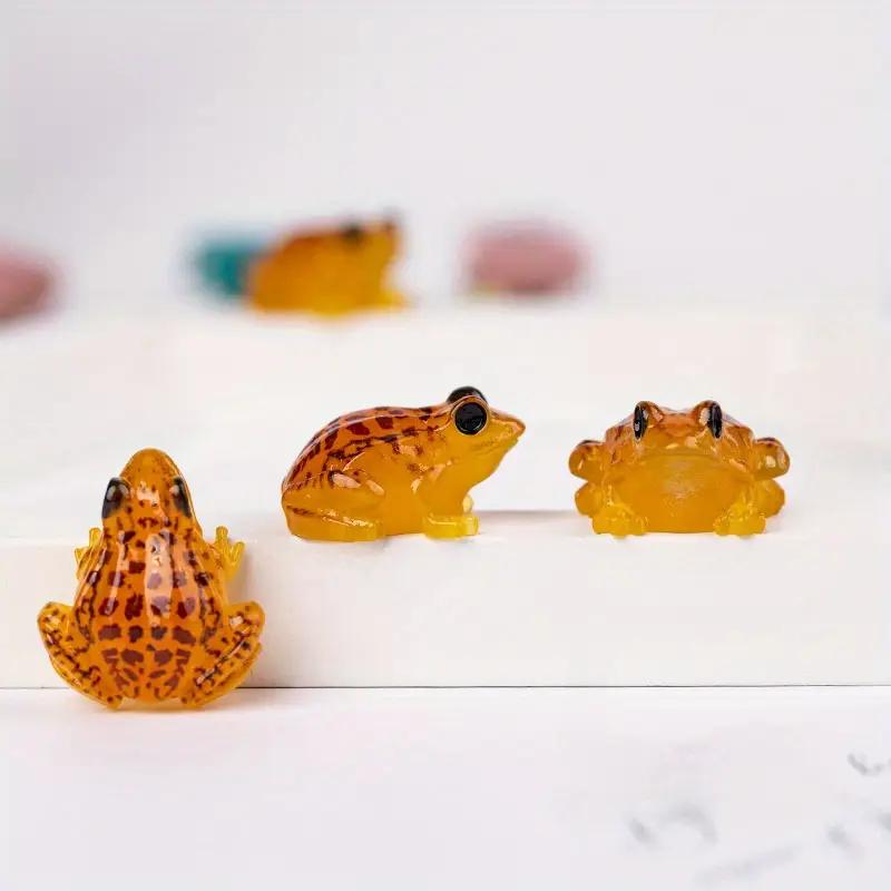 10pcs Glow-in-the-Dark Frog Charms, 3D Resin Accessories for DIY Phone Cases & Keychains, Micro Landscape Decorations
