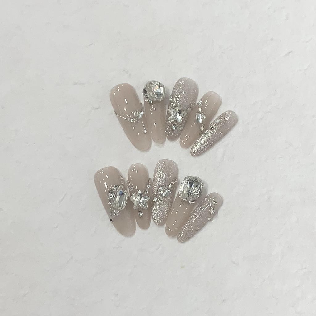 Shiny and Crystal Cat's Eye Oblique Flower Diamond Flower Sea Nail Sticker