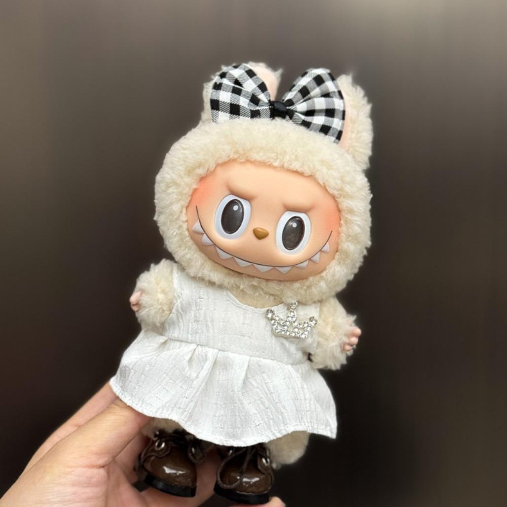 1 sada tričko 17cm Labubu Sada oblečení Šaty Plyšové panenky Oblečení Bavlněné doplňky pro panenky