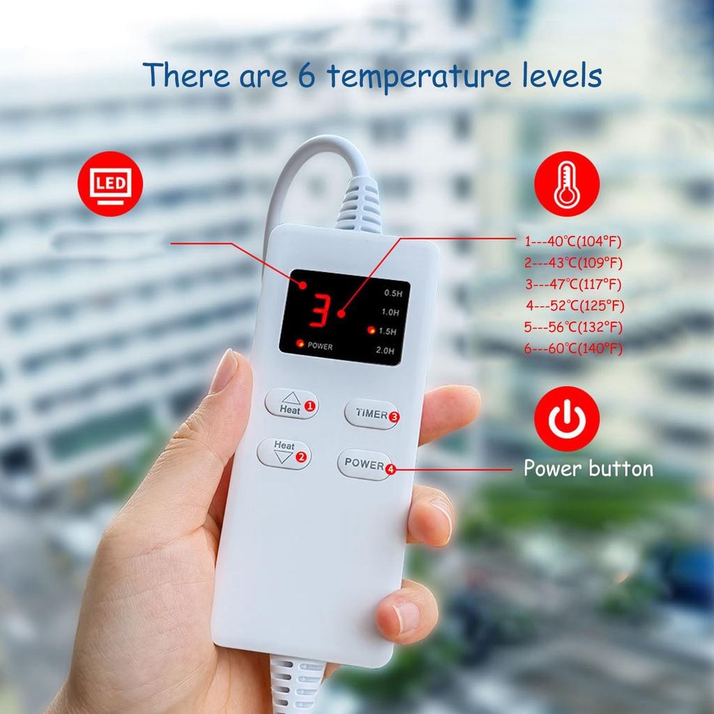 Electric Heating Pad Multifunctional Single Size Home Heating Blanket with 6   Temperature Timer Auto Shut Off  4076