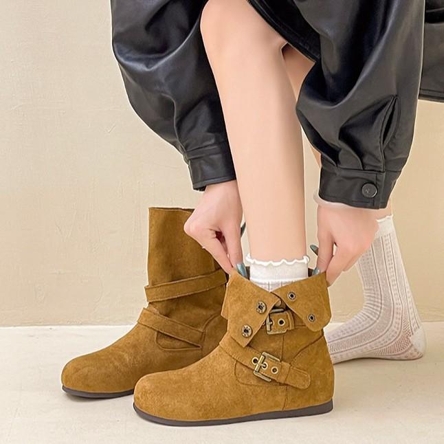 Fashion tribe retro matte leather two wear short boots western cowboy fashion boots women's 2025 autumn and winter new Martin boots