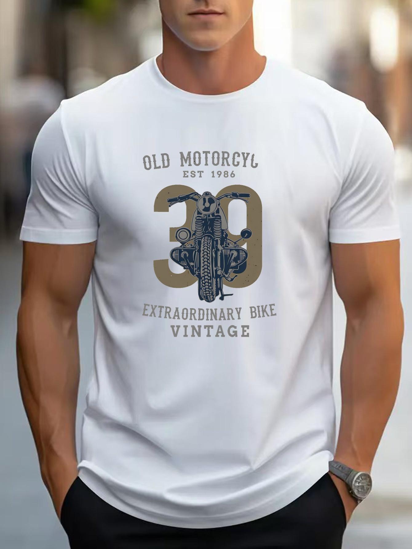 Vintage Motorcycle Graphic T-shirt - Cotton Blend S