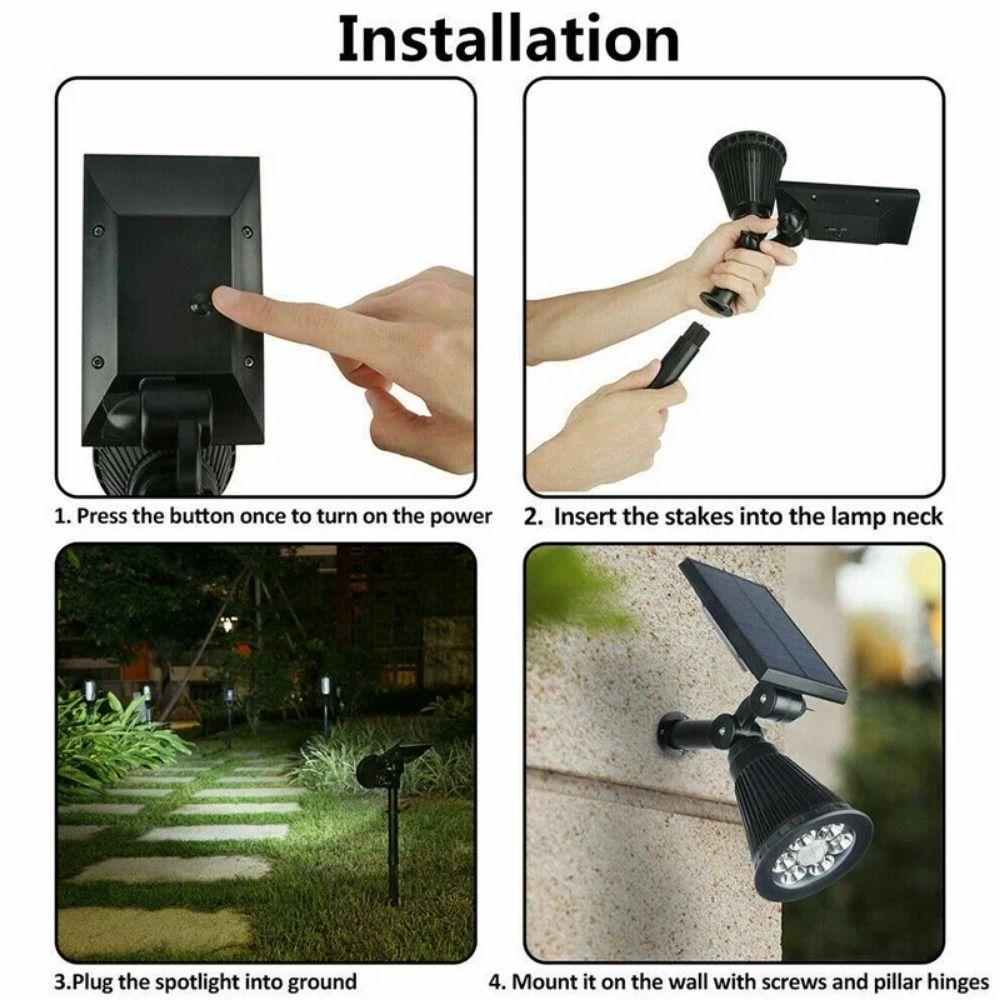 7 LED Garden Solar Spotlight Solar Powered Solar Landscape Light 7 LED Solar Lawn Lamp  Patio Decor
