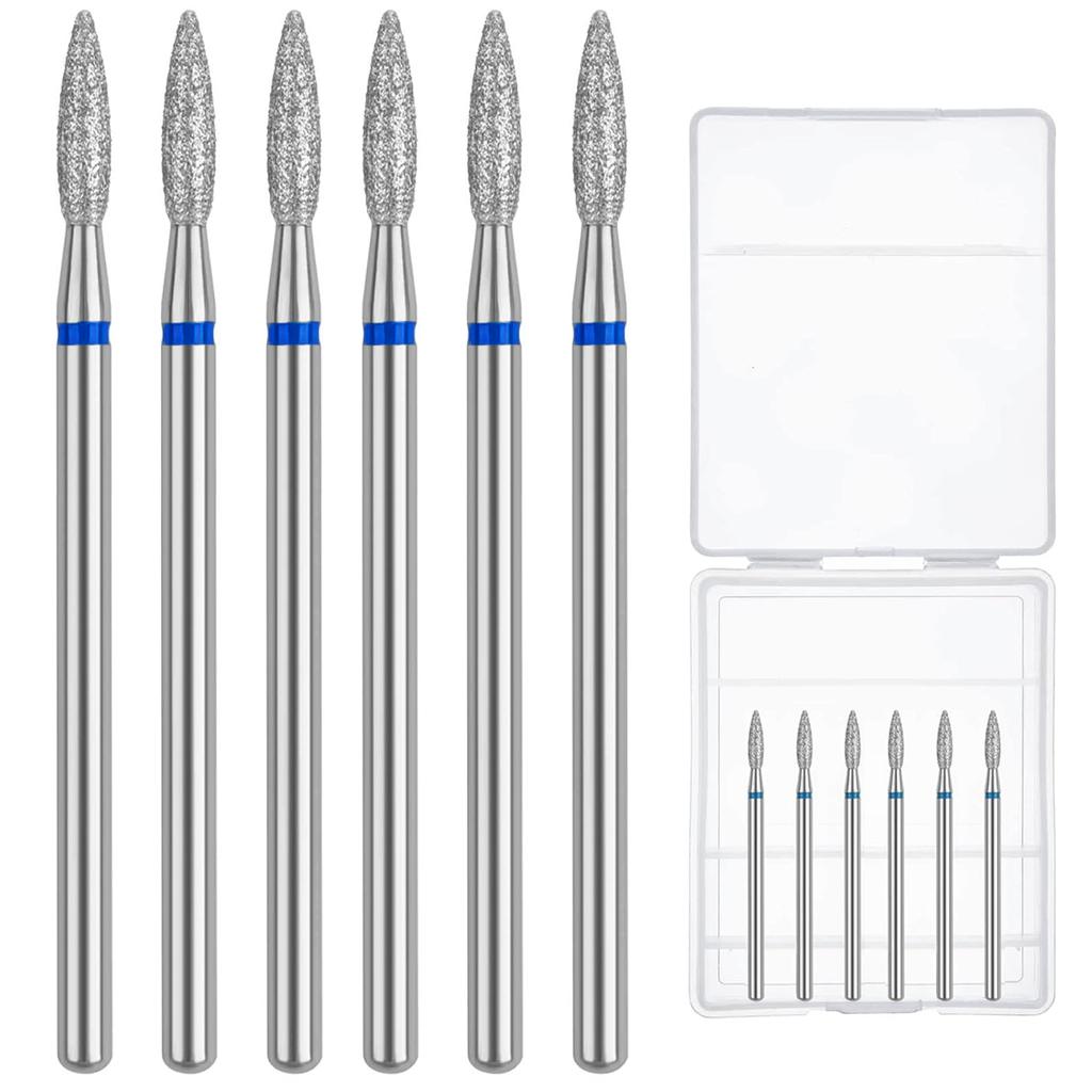 6pcs/SET Nail Dill Bits Diamond Milling Cutter for Manicure 3/32" Burr Electric Nail File Cuticle Remover Tool
