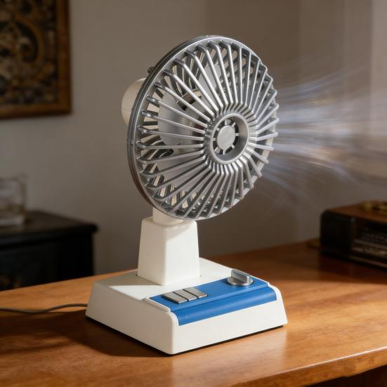 Vintage Desk Fan Adjustable Speed USB Rechargeable Summer Cooling Fan Strong Wind Quiet Portable Outdoor Travel Personal Fan