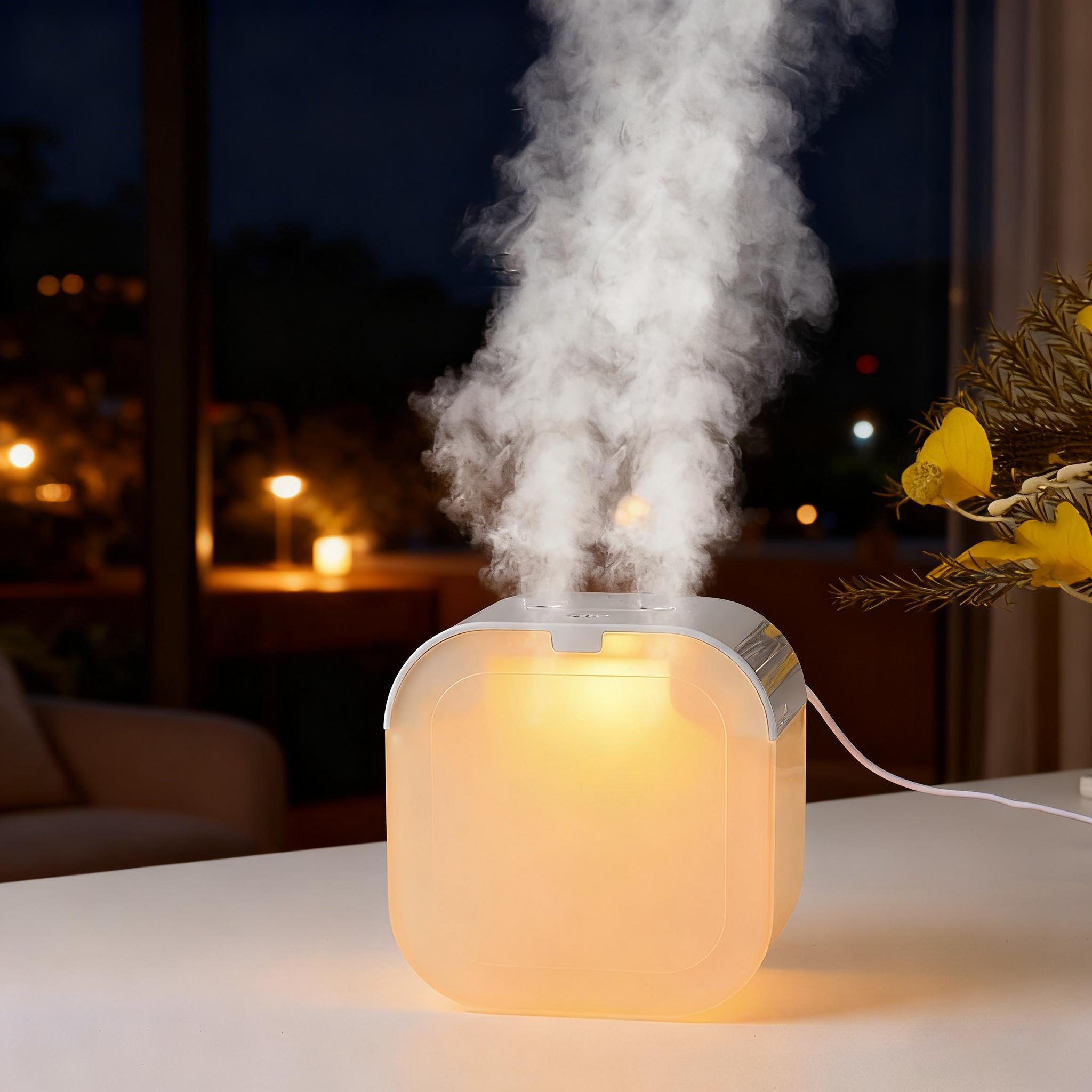 

1 л цветной ламповый увлажнитель для дома, бесшумный, большой емкости, с двойным распылением, для спальни, увлажнитель с ароматизацией на водной основе