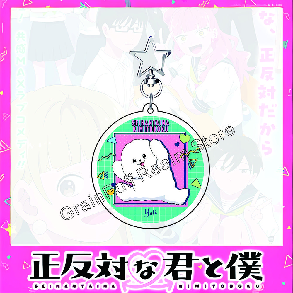 

You and I Are Polar Opposites Acrylic Keychain – Cute Anime Couple Pendant Clear Bag Charm Gift for Fans 6 cm