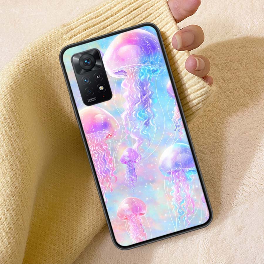 Magic Jellyfish Phone Case For Redmi Note 13 14 15 Pro Plus 12 13C 12C 15C 9 10 10C 9T 9C 9A TPU Soft Cover Clear Cell Cases Sho