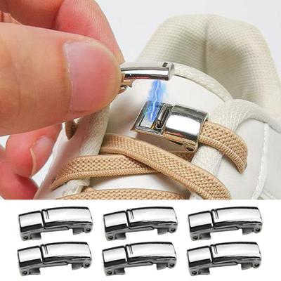 Juego de 6 hebillas magnéticas para cordones de zapatos, cierre rápido, sin atar, ahorra tiempo y energía, doble cierre.