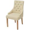 Dining Chairs 2 Pcs Cream Fabric