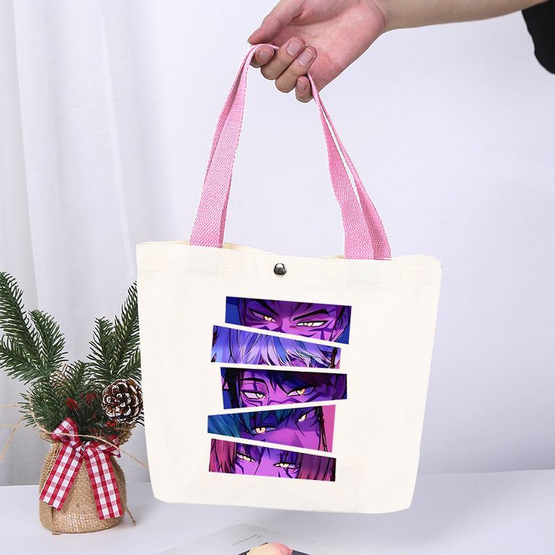 K-Pop Anime Cartoon Printed Student Large Capacity Portable Shoulder Bag Fashion Casual Canvas Bag