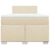 Box Spring Bed with Mattress Cream 120 x 200 cm Fabric