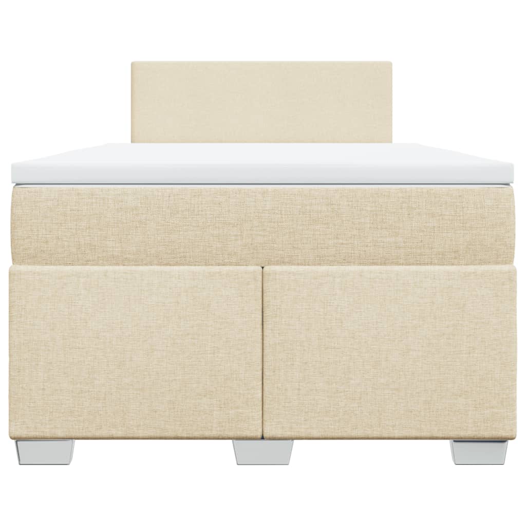 Box Spring Bed with Mattress Cream 120 x 200 cm Fabric