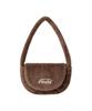 Emis Fur Half Moon Flap Bag-Brown