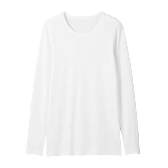 

Men Thermal Underwear Top Plush Lining Solid Color O Neck Long Sleeve Slim Fit Winter Close Fit Base Top for Daily Wear L белый