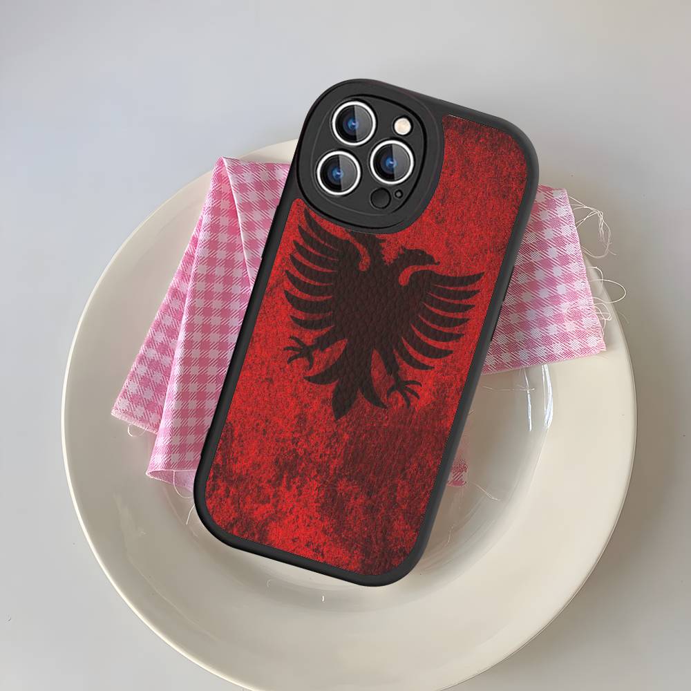 

Albania Albanians Flag Leather Phone Case For IPhone 16 15 14 13 12 11 Pro Max Plus Shockproof Cover iphone 11 pro