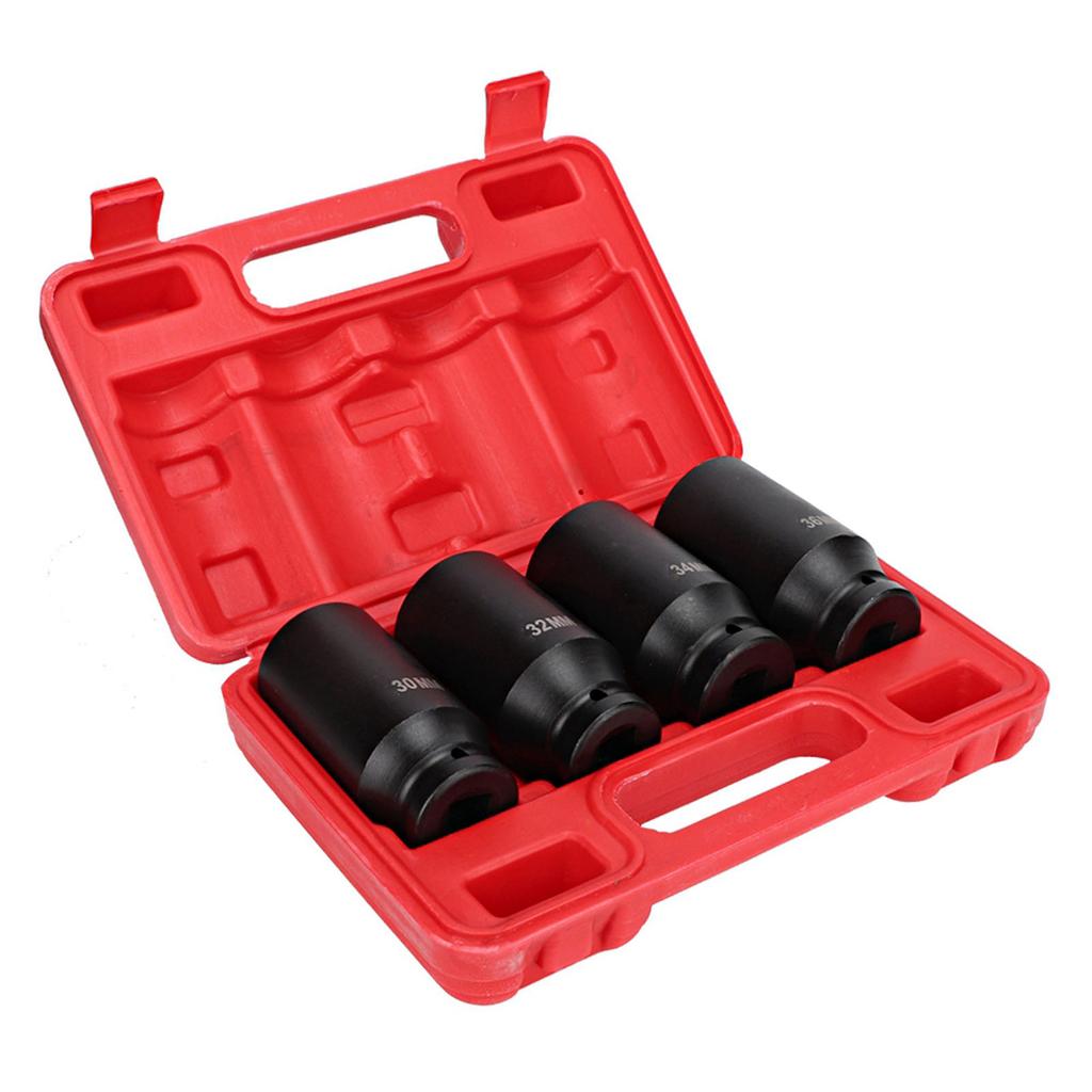 4 PC Drive Socket Set, 1Celsius2 Inch Repair Tool Set 12 Point Tool Set Adapter High Hardness