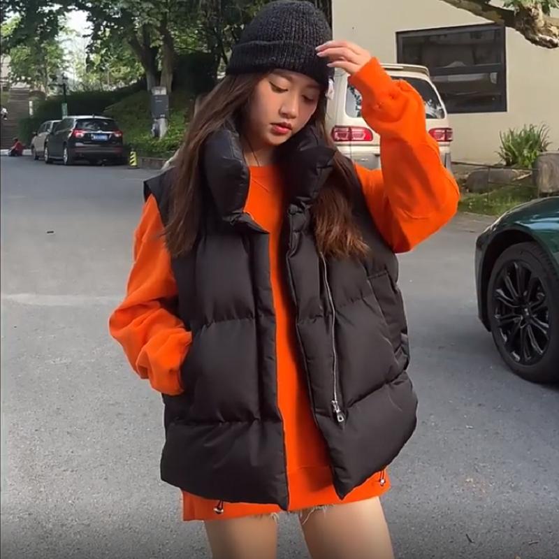 Cotton Vest Women's Standing Collar Sleeveless Cotton Vest Wearing Vest