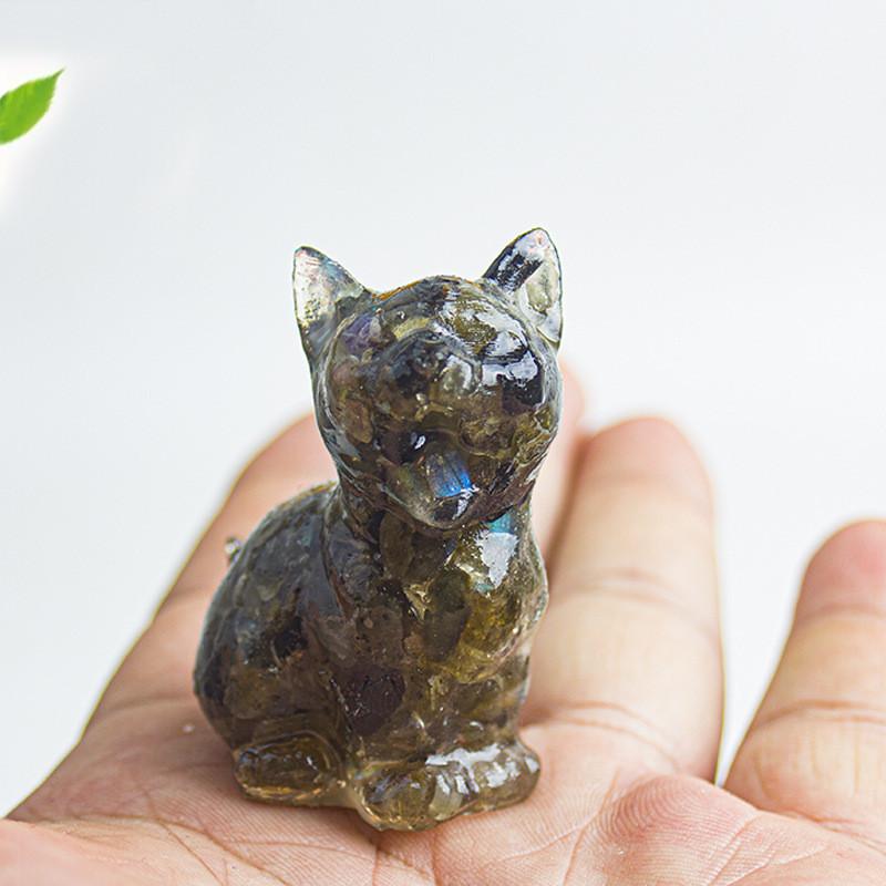 Crystal Resin Animal Decor Hatching Cat Office Home Tabletop Ornament For Gift Decor