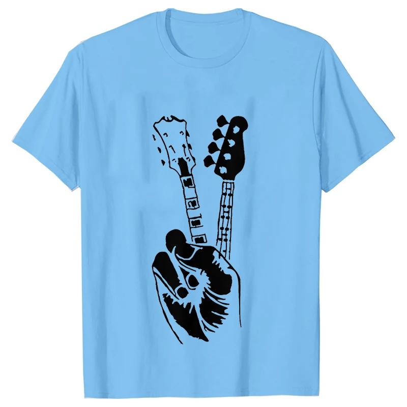 Funny Electric Bass Guitar Tee Shirts Graphic Tops Streetwear Short Sleeve Music Hip Hop Rock Musician Guitarist T-shirt Men