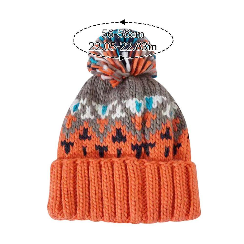Thickened Winter Hat Warm Beanie Hats Fashion Pompoms Hat  Women