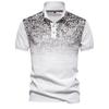 Foreign Trade Printing European Size Polo Shirt Business Casual Men'S Lapel Gradual Change Color Cotton T-Shirt