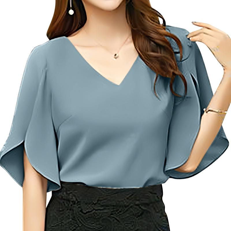 ZANZEA Women Casual V-Neck Summer Loose Half Sleeve Blouse XL
