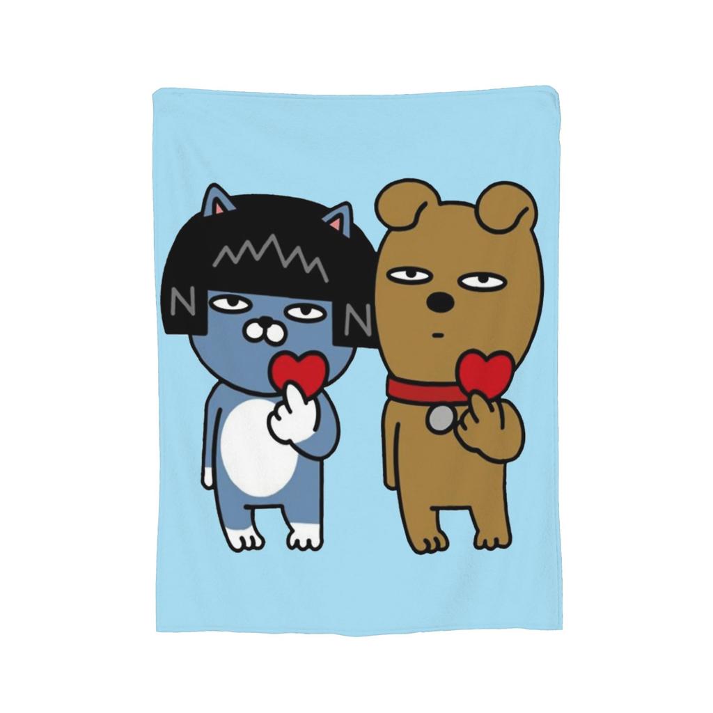 K-Kakaos F-Friends Apeach Heart Blankets Fleece All Season   Multifunction Warm Throw Blanket for Sofa Couch Rug Piece