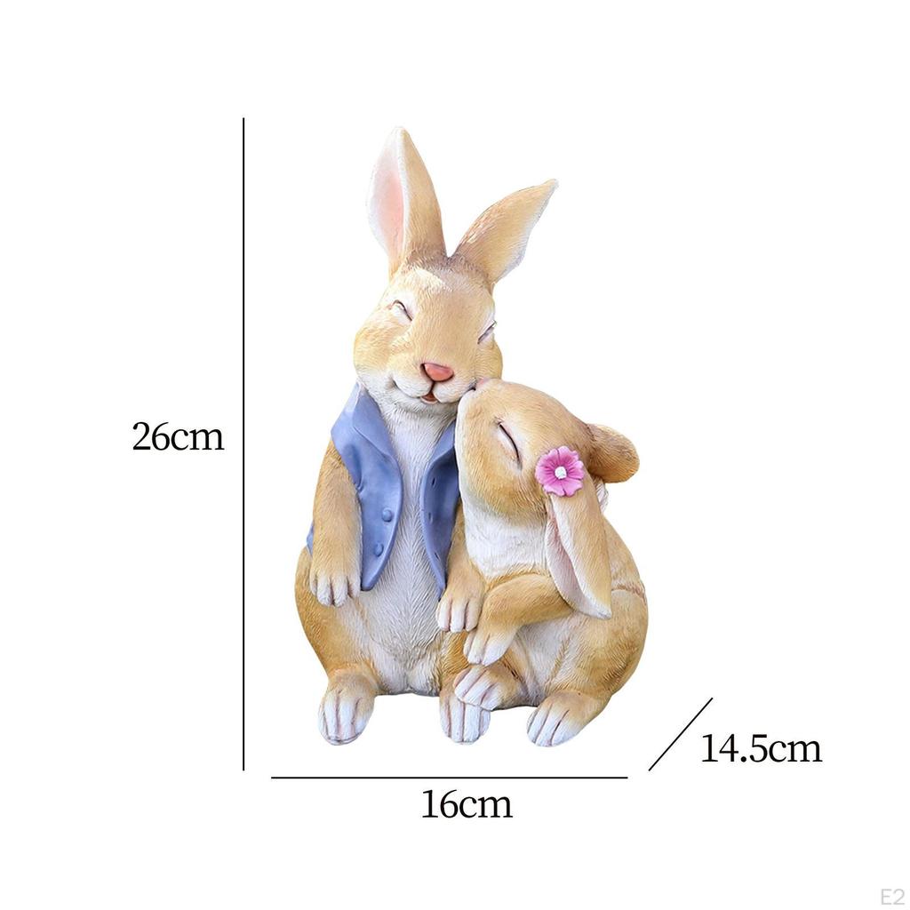 2 Pieces Outdoor Garden Statue Animal Figurines for Patio Table Accessories