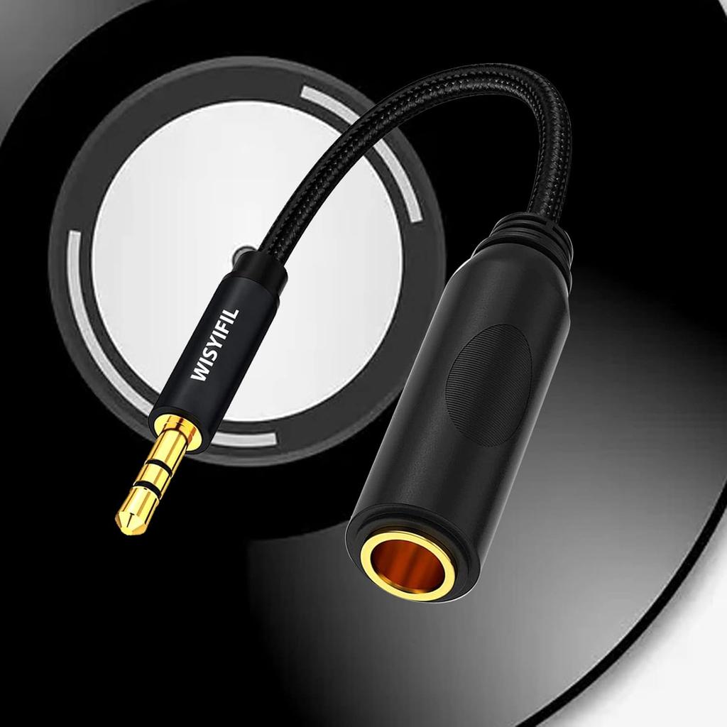 1/4 to 3.5mm Headphone Cable Adapter,TRS 6.35mm Female to 3.5mm Male 1/8 to 1/4 Stereo Audio Adapter,for Headphone, Amplifiers, Guitar, Amp etc.