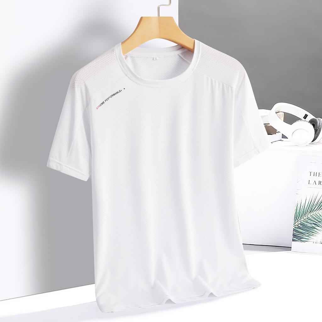 Mens Pure Cotton Short-sleeved T-shirt Round Neck Boy Casual Tee Shirt