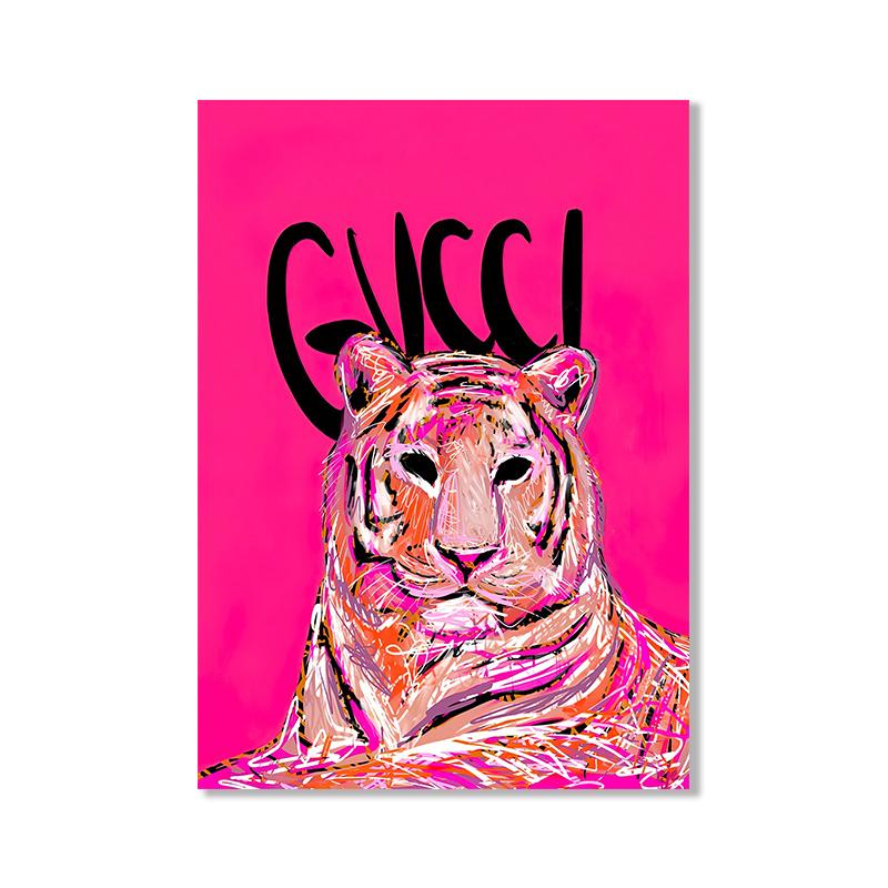 

Розовый Зеленый Леопард Постер Ярко-розовый Красочный Любовь - это образ жизни Типографские принты Дизайнер Тигр Искусство Холст Живопись Декор 21cm×30cm NoFrame