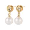 Pearl Birthstone Stainless Steel Stud Earrings - Versatile, High-End, Chic Women's Accessories