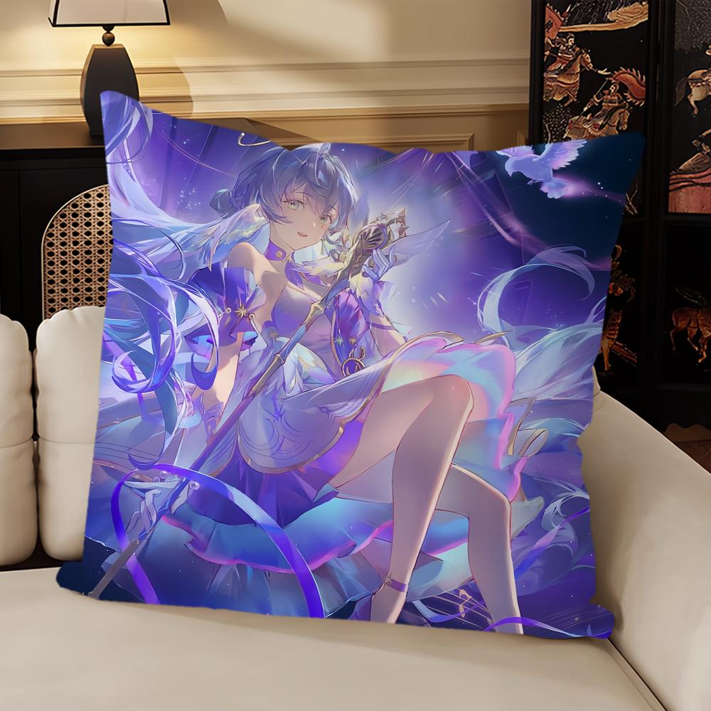 Game Honkai Star Rail Robin Pillow Case Sofa Living Room Bedroom Headboard Backrest Cushion Square Cushion Nap Time