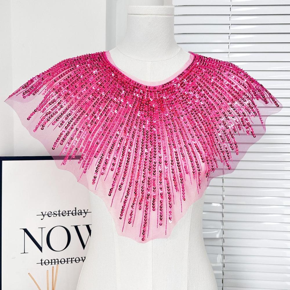 Embroidery Lace Frontal Rhinestone Applique Women's Clothing Apparel Wedding Party Performance
