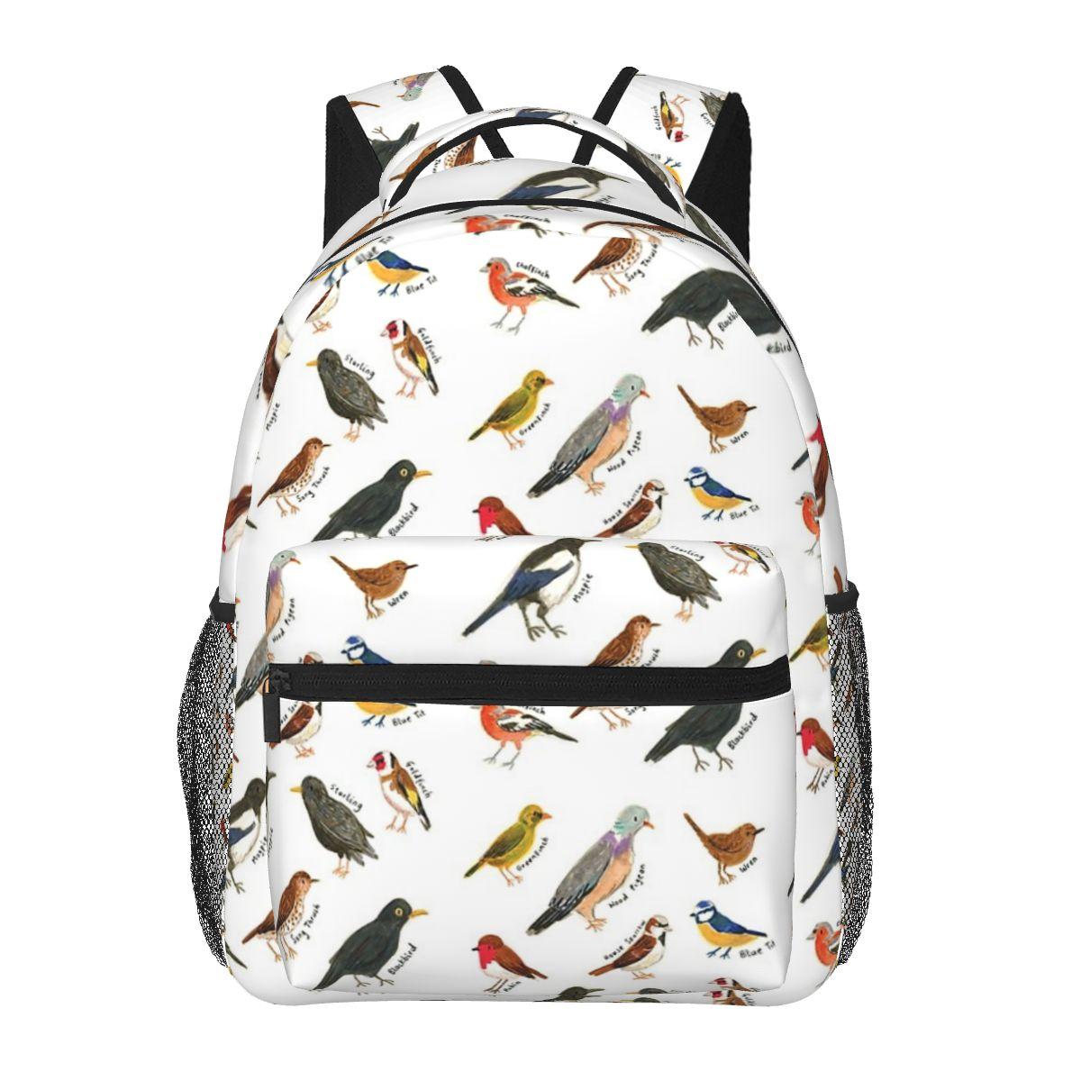 

British Garden Birds Backpack Hot Sale Daypack Large Capacity Children BookBag School Bag Shoulder Bags for Men Women One Size