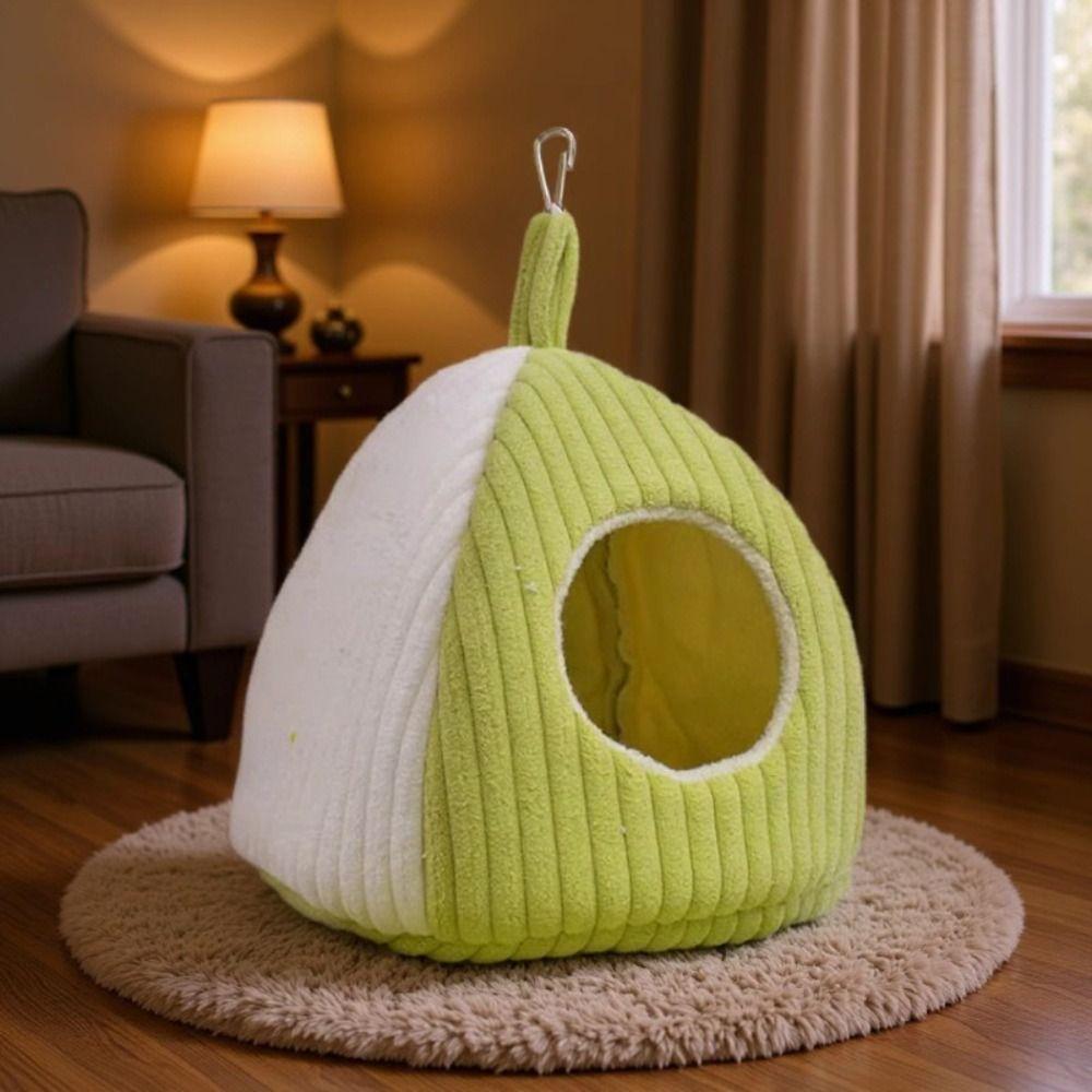 Cozy Thickened Warm Parrot Nest Fleece-lined Soft Bird House Washable Comfortable Bird Bed Nest for Bird Cage