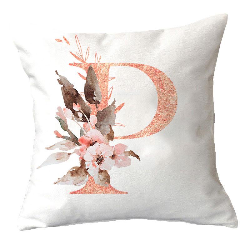 Ins Nordic Pillowcase Pink Letter Cushion Pillowcase Car Sofa Waist Home Furnishing